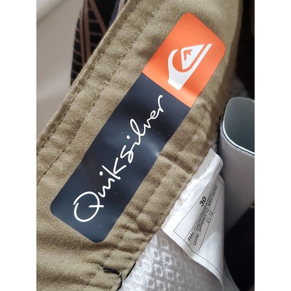 Quicksilver Men Beige & Black Polyester Pull On Stretch Swimwear Shorts Size 32 - Picture 9 of 15